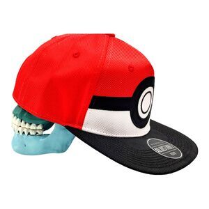 NEW Pokeball Pokemon BIOWORLD Adjustable OSFM Snapback Hat Cap Flat Black Brim